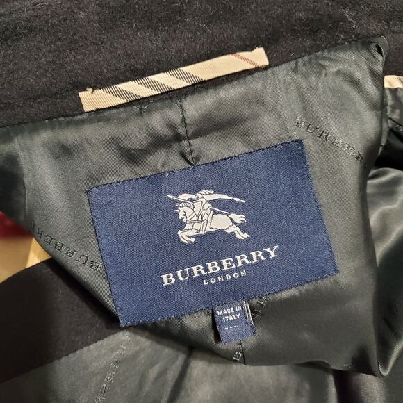 Burberry Black Cashmere Wool Blend Minimalist Trench Coat - Women's 6 - Picture 2 of 12